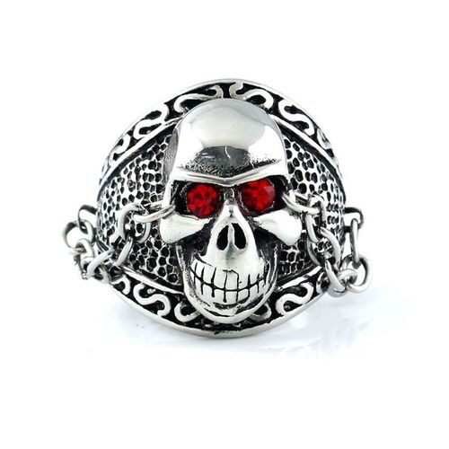Bague Tête De Mort Gothique Punk Vintage Pour Hommes, Métal Bouddhiste, Rock, Bijoux De Cavalier De Fête, Haute Qualité