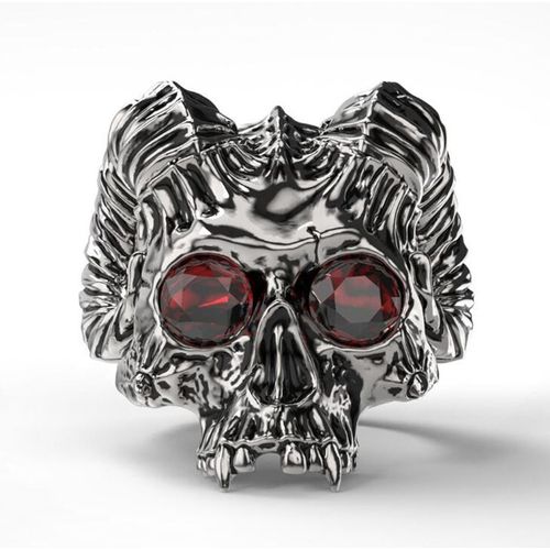Bague Tête De Mort Gothique Punk Vintage Pour Hommes, Métal Bouddhiste, Rock, Bijoux De Cavalier De Fête, Haute Qualité