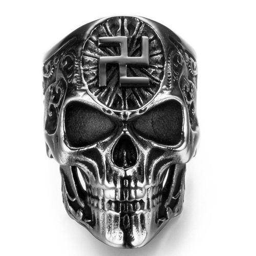 Bague Tête De Mort Gothique Punk Vintage Pour Hommes, Métal Bouddhiste, Rock, Bijoux De Cavalier De Fête, Haute Qualité