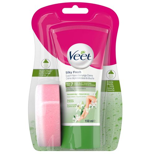 Veet Crème Dépilatoire Sous La Douche Beurre De Karité & Pétale De Lys 