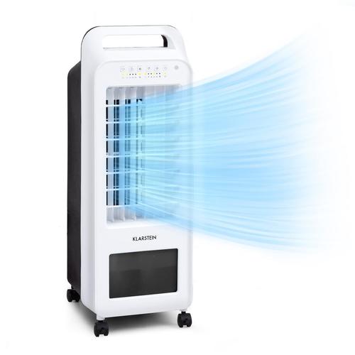 Klarstein Cooler Rush Ventilateur Rafraîchisseur D'air 5,5l - 132 M³/H - 45w - Télécommande - 2 Packs De Glace Inclus - Blanc