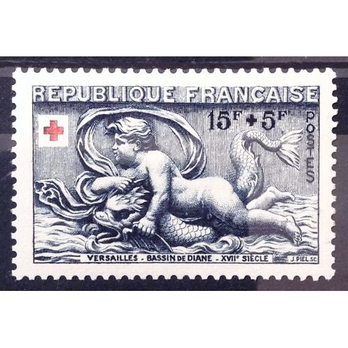 Croix Rouge 1952 - Motifs Bassin Diane 15f+5f Bleu Foncé (Impeccable N° 938) Neuf** Luxe (= Sans Trace De Charnière) - Cote 6,00 - France Année 1952 - Brn83 - N30568
