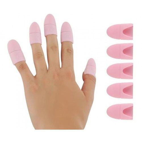 5 X Capuchon De Doigt Pour Dissolvant De Vernis À Ongles Silicone Réutilisable Rose