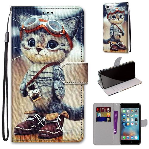 Apple Iphone 6 6s Coque, Saturcase Beau Pu Cuir Magnétique Flip Portefeuille Support Porte-Carte Dragonne Protecteur Coque Housse Étui Pour Apple Iphone 6 6s (Dh-15)