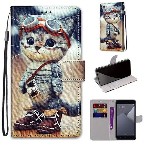 Xiaomi Redmi Note 5a Coque, Saturcase Beau Pu Cuir Magnétique Flip Portefeuille Support Porte-Carte Dragonne Protecteur Coque Housse Étui Pour Xiaomi Redmi Note 5a (Dh-15)