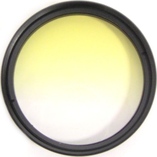 Filtre de photographie couleur graduelle jaune pour objectif de 52 mm