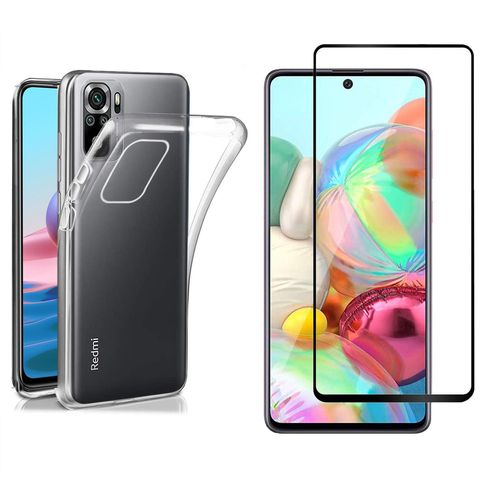 Protection Intégrale 360 Degres Xiaomi Redmi Note 10 4g : Coque Gel De Protection En Tpu Invisible Arrière Transparente Et Protection Écran Full Cover Noir Xiaomi Redmi Note 10 4g - Accessoires Pochette Case