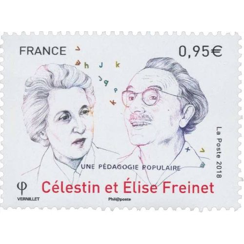 Timbre Célestin Et Elise Freinet À 0,95 Euros