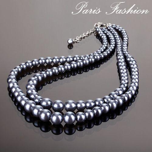 Collier De Perles Grises