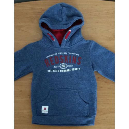 Sweat Bleu Chine Poche Kangourou Et Capuche. Redskins Kids. Taille 4 Ans