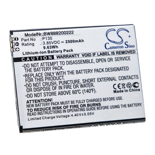 Vhbw Batterie Compatible Avec Wiko P130, View Go Smartphone (2500mah, 3,85v, Li-Ion)