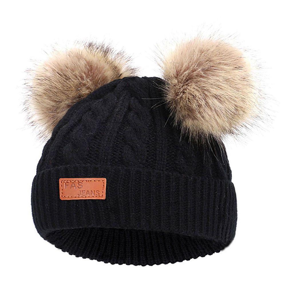 Bonnet En Tricot Pour Bebe Mignon Bonnet En Laine Aumtum Pour Bebe Noir Rakuten