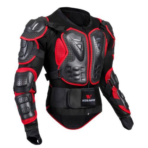 Veste de Moto pour Hommes équipement de Protection de Course Vêtements de  Sécurité, équipement de Protection Complet Du Corps Armure Vêtements de Moto  L rouge