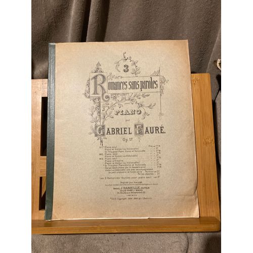 Fauré Romance Sans Paroles Op. 17 N°3 Partition Piano Violon Violoncelle Hamelle