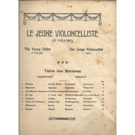 Le Jeune Violoncelliste 3ème Volume