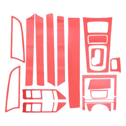 Autocollant 3d Rouge En Fibre De Carbone, Décoration De Console Centrale, Adapté À La Broderie Porsche Enne De 2011 À 2017 Lhd, 17 Pièces/Ensemble