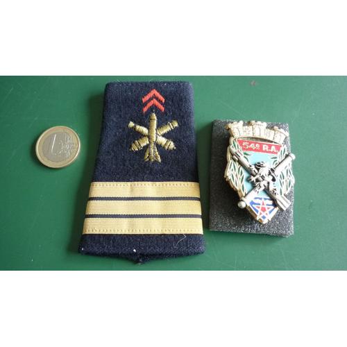 Insigne 54éme Regiment D'artillerie + Fourreau Capitaine