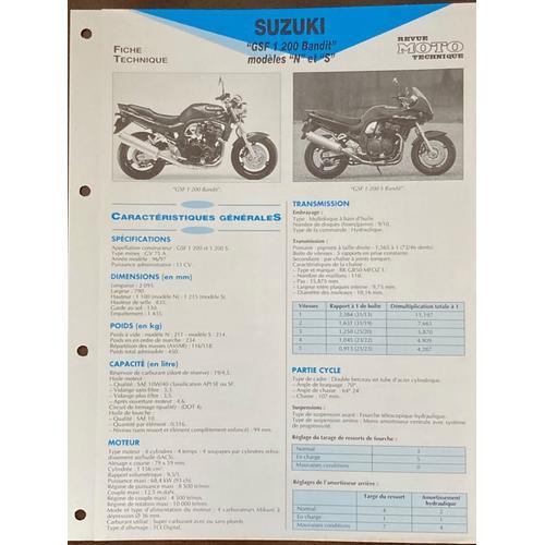 Suzuki GSF 600 Bandit N et S 2004 - Fiche moto