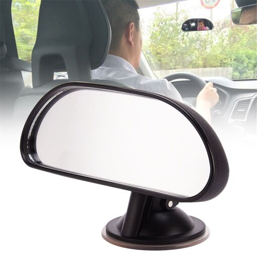 VFANDV Rétroviseur Intérieur 24 X 6.5cm à Ventouse, Conduite Accompagnée, Universel Rotatif à 360° Pour Voiture, SUV, Camions