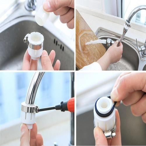 Robinet aérateur buse robinet adaptateur peut ajuster 360 rotation économie  d'eau filtre robinet cuisine robinet connecteur - Type Bubbler #C