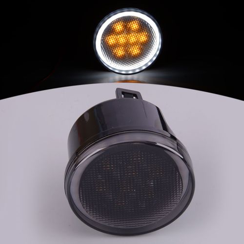 Clignotant Led Avec Halo Angel Eyes, Clignotant Droit, Dc 12v, 2000k, Jeep Wrangler Unlimited Jk 2007, 2008-2015