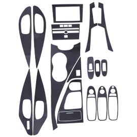 Autocollant De Décoration 3d Noir Pour Console Centrale De Voiture, Panneau D'engrenage, Garniture De Porte, Adapté Pour Infiniti Q50 2014 ¿ 2019 Style Fiber De Carbone