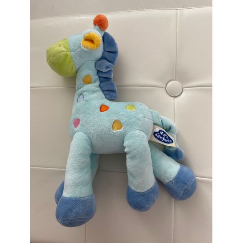 Peluche Doudou Âne Girafe Mots D Enfants Bleu