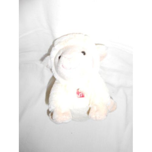 Doudou Musical Peluche Pakidoo Mouton Assis Brebis Gipsy Beige Rose Boite A Musique Creme Ecru
