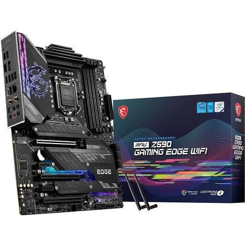 MSI MPG Z590 GAMING EDGE WIFI - Carte-mère - ATX - Socket LGA1200 - Z590 Chipset - USB-C Gen 2x2, USB 3.2 Gen 2, USB-C Gen2, USB 3.2 Gen 1 - 2.5 Gigabit LAN, Wi-Fi 6, Bluetooth - carte graphique...