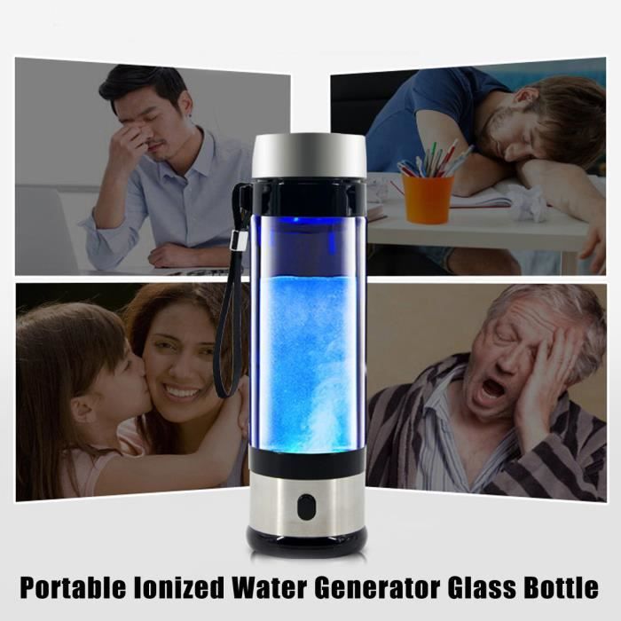 Portable USB Lot Hydrogène Générateur riche eau Ionisator verre bouteille ase 
