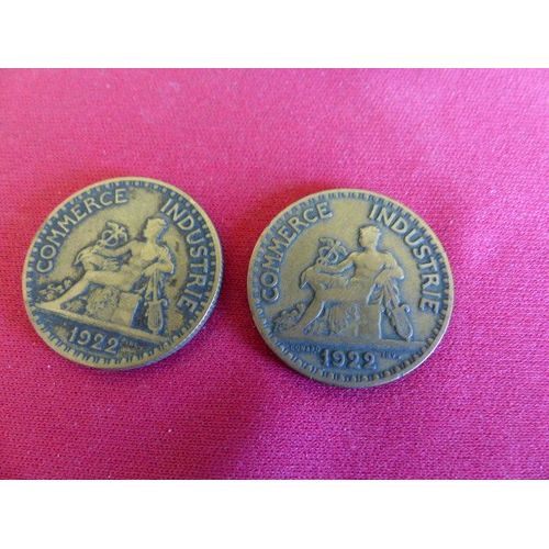 2 Pièces De Monnaie De 2 Francs De 1922