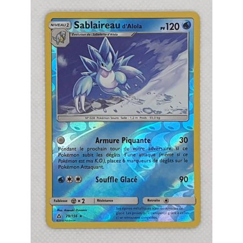 Carte Pokémon Soleil Et Lune 2018 Holo Brillante Sablaireau 120 Pv N° 29/156