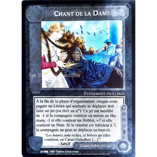 Carte Le Seigneur Des Anneaux : Les Dragons - Chant De La Dame 1997