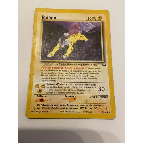 Carte Pokemon Raikou 22/64 Neo Revelation Fr