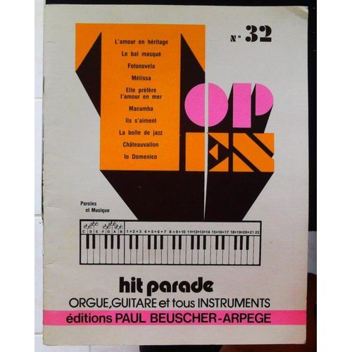 Top Ten X3 Paroles Et Musique, Orgue, Guitare Et Tous Instruments, 30 Succés N° 32