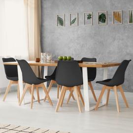 Lot de 6 chaises table salle à manger ensemble cuisine salon set meubles blanc 