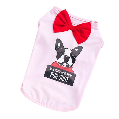 Bowknot Costume Pour Petit Animal Chien Chat Chemise Coton Vêtements Gilet T-Shirt Pick - Blanc Xl, Xl Rose Xl