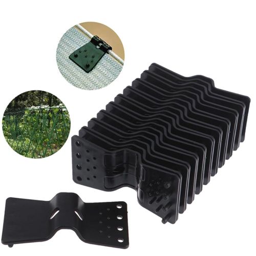 50pc Fixation Brise Vue Occultant, Pare-Soleil Net Clip Papillon Type Serre Film Clip Agriculture Outils - Noir