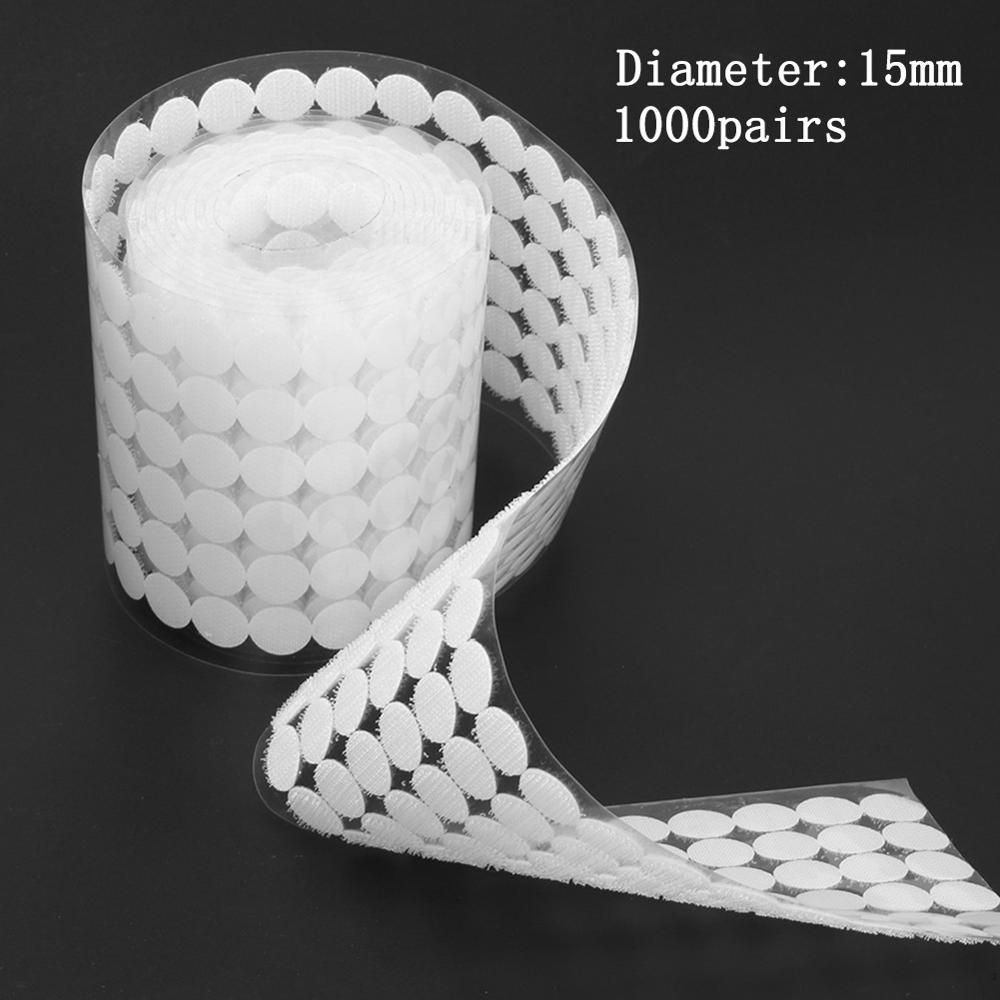 Blanc 500 Pièces 20 mm de Diamètre Rubans Auto-Adhésifs à Crochets Points Auto-Adhésifs Rubans à Pois Ronds avec Fixation de Colle Adhésive Collante 