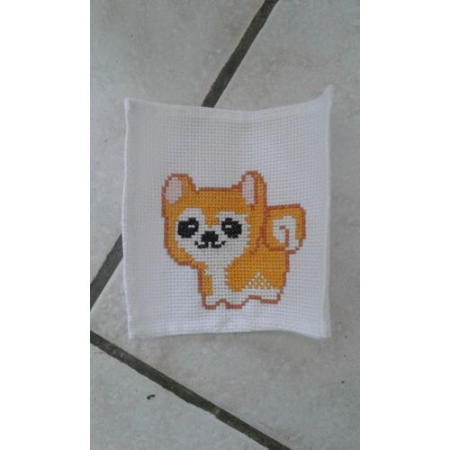 Chiot Spritz Au Point De Croix 12,5 Cm X 11,6 Cm