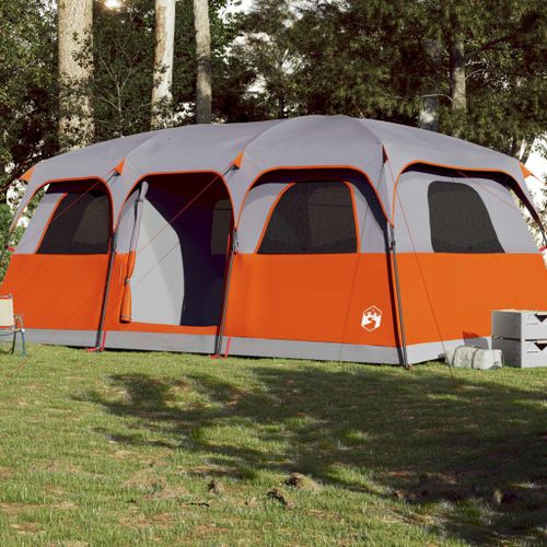 Vidaxl Tente De Cabine Familiale 9 Personnes Gris Imperméable