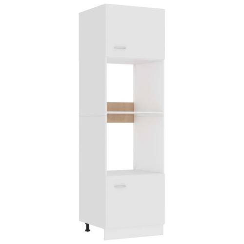 Vidaxl Armoire À Micro-Ondes Blanc 60x57x207 Cm Bois D?Ingénierie