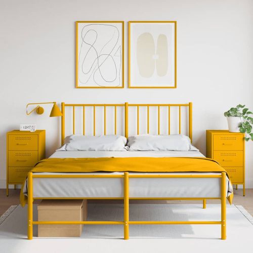 Vidaxl Tables De Chevet 2 Pcs Jaune Moutarde 36x39x68 Cm
