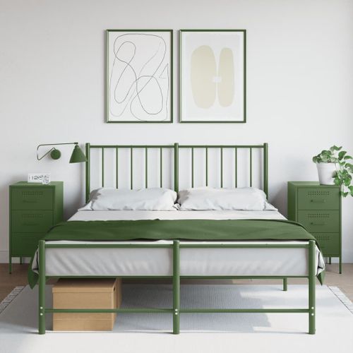 Vidaxl Tables De Chevet 2 Pcs Vert Olive 36x39x68 Cm