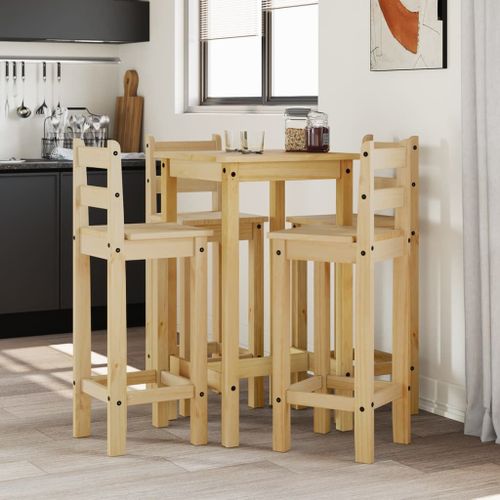 Vidaxl Ensemble De Bar 5 Pcs Bois De Pin Massif
