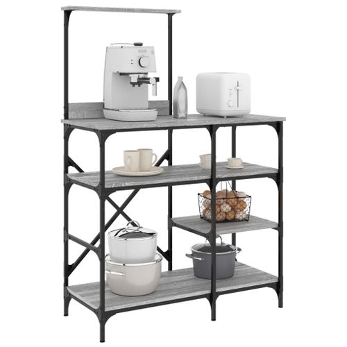 Vidaxl Support De Boulanger Sonoma Gris 90x40x132 Cm