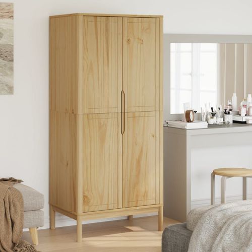 Vidaxl Garde-Robe Floro Cire Marron 77x53x171 Cm Bois Massif De Pin