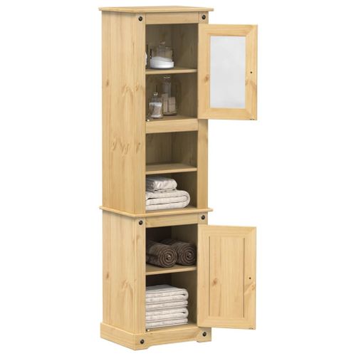Vidaxl Armoire De Salle De Bain Corona 50x40x185 Cm Bois De Pin Massif