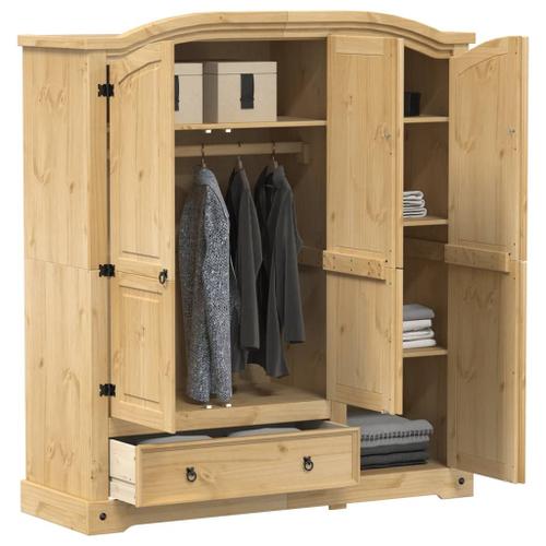 Vidaxl Garde-Robe Corona 151,5x52x170 Cm Bois De Pin Massif