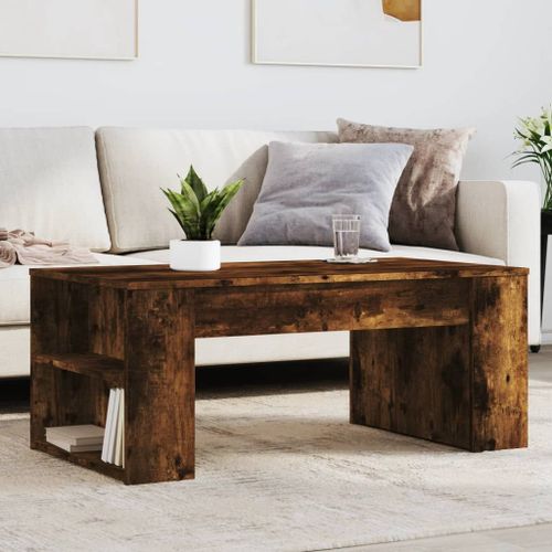 Vidaxl Table Basse Chêne Fumé 102x55x42 Cm Bois D'ingénierie